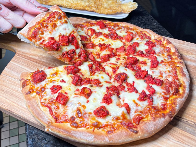 Fresh Pizzas served at Marinis Fish & Chip Takeaway in Ladywell